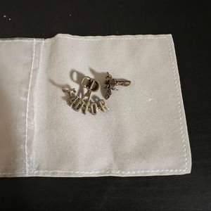 J'ADIOR EARRINGS: Antique Gold-Finish Metal